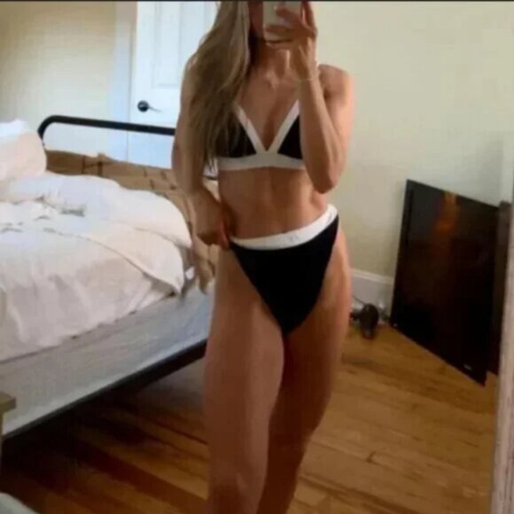 Women's High Waist Cheeky Wide Band Bikini Bottom - Shade & Shore™ Black XL - Picture 6 of 6